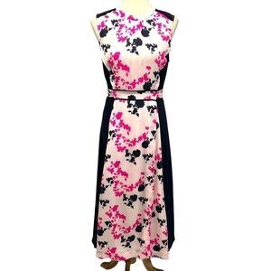 Tanya Taylor Navy Blue Silk Floral Tie Back Maxi Dress Womens 8